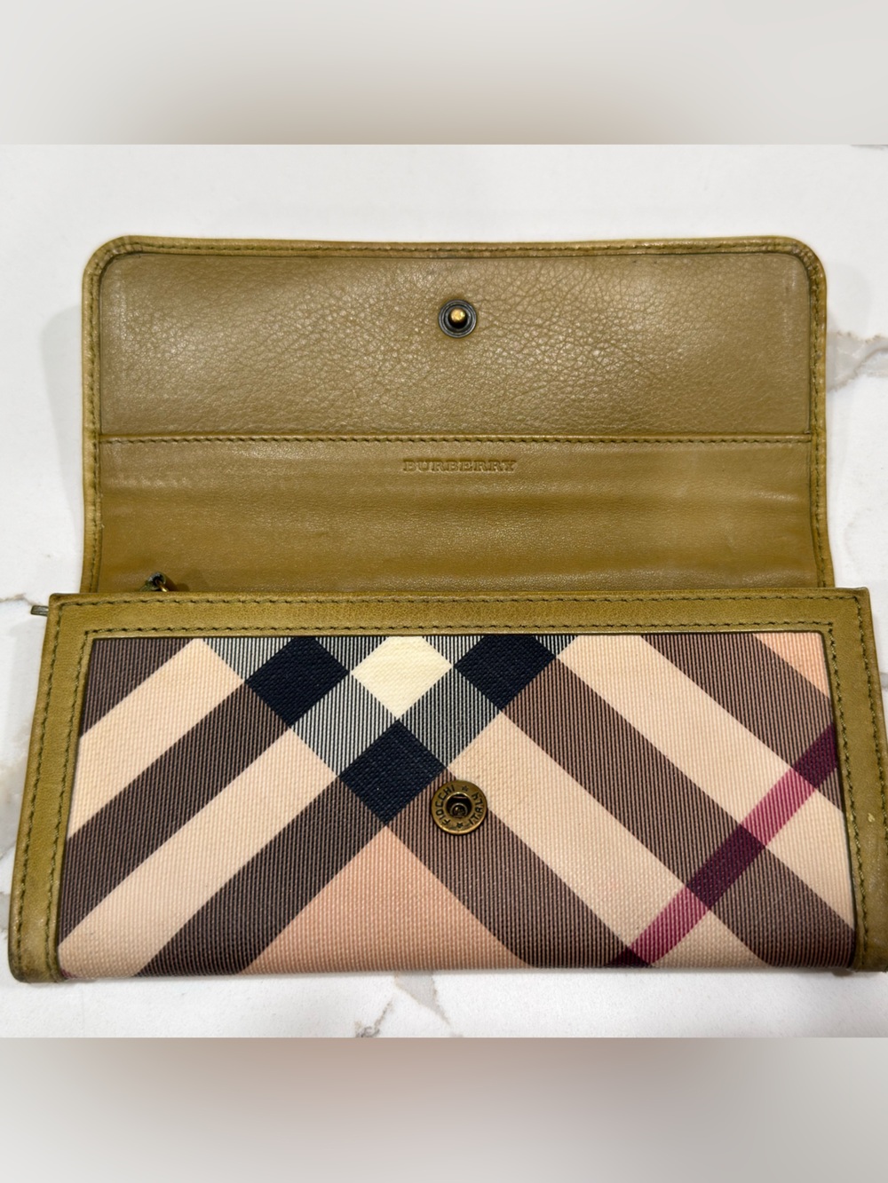 Burberry House Check Studded Continental Flap Wallet - Picture 2 of 4